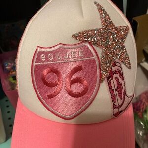 Pink Glitter Star trucker hat